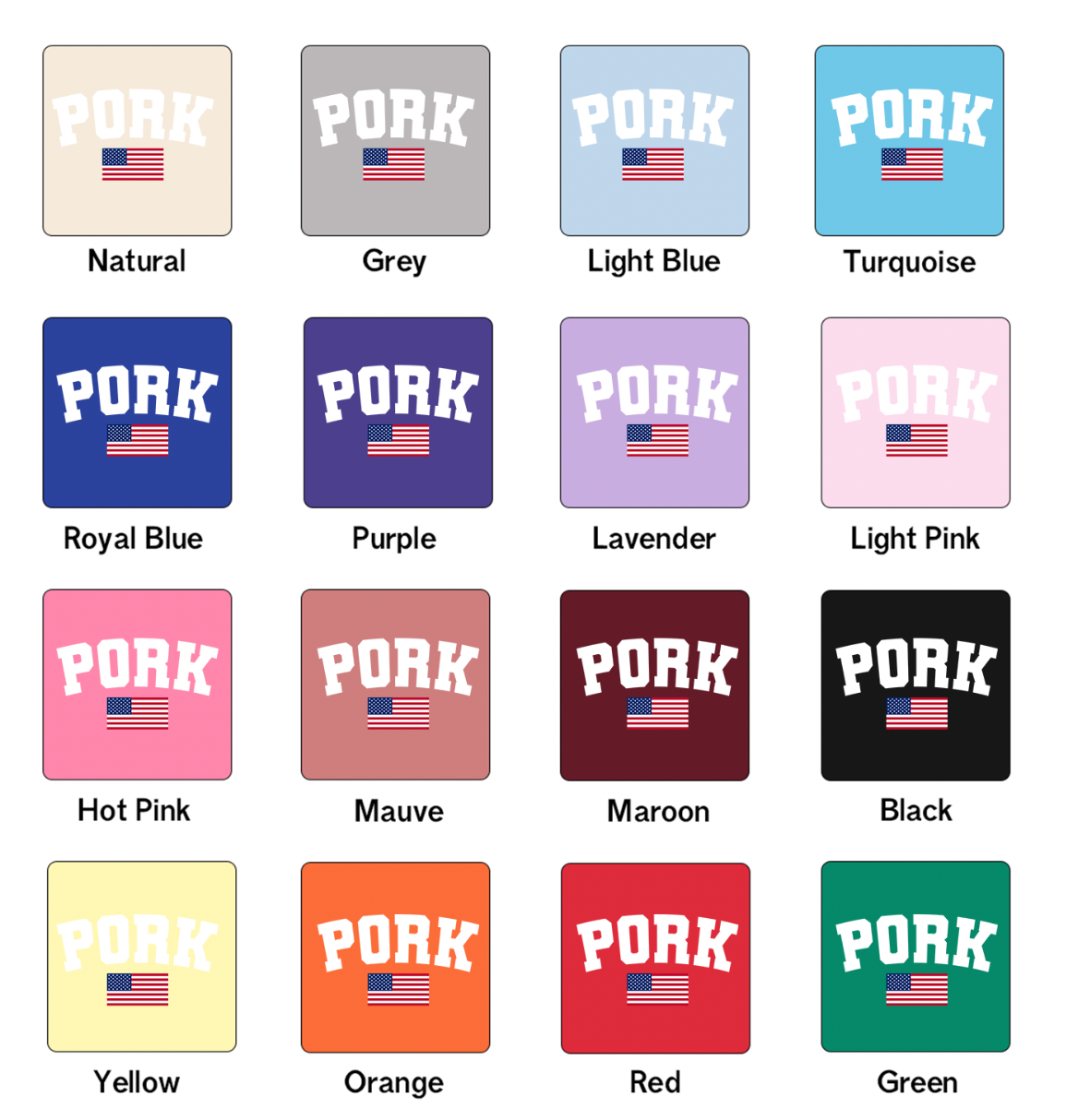 Pork Flag One Piece/T-Shirt (Newborn - Youth XL) - Multiple Colors!
