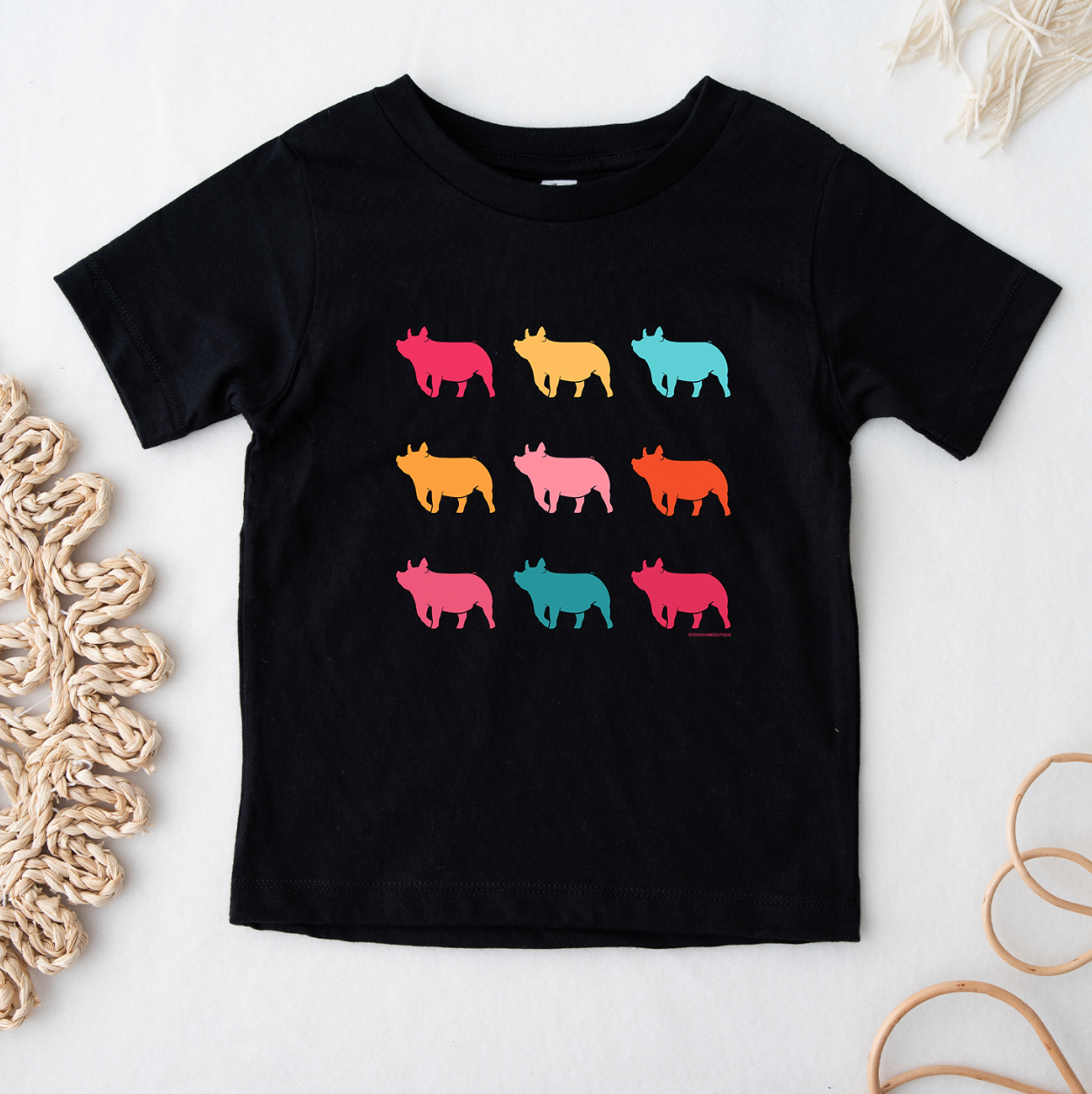 Colorful Pig One Piece/T-Shirt (Newborn - Youth XL) - Multiple Colors!