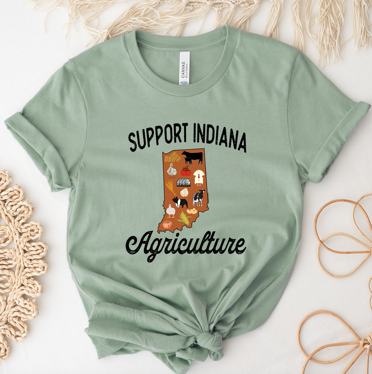 Support Indiana Agriculture T-Shirt (XS-4XL) - Multiple Colors!