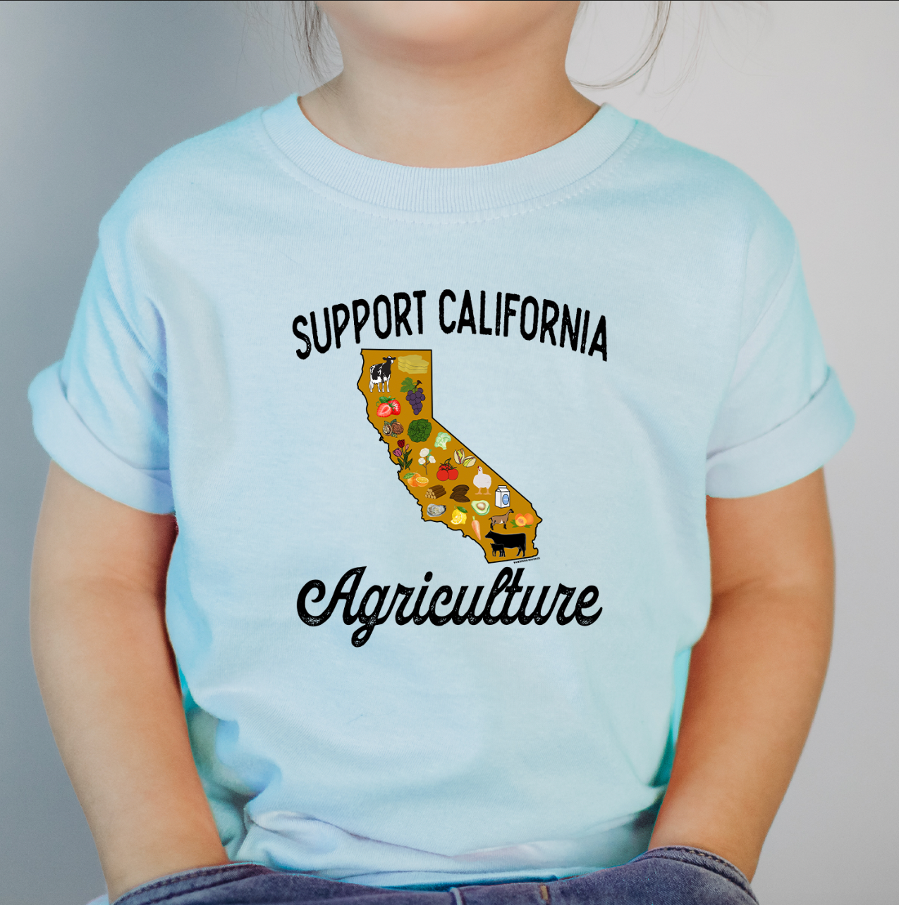 Support California Agriculture One Piece/T-Shirt (Newborn - Youth XL) - Multiple Colors!