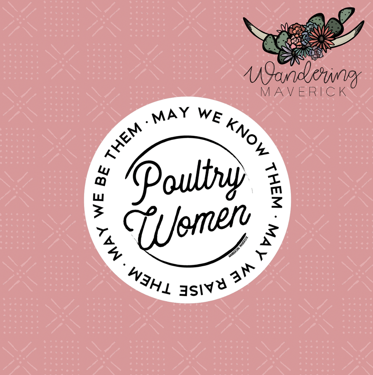 Poultry Women Circle Sticker