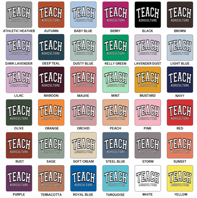 Big Varsity Teach Agriculture T-Shirt (XS-4XL) - Multiple Colors!