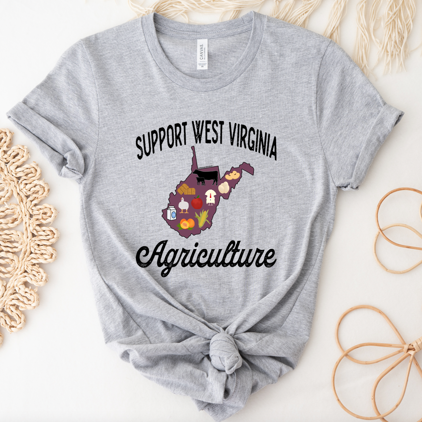 Support West Virginia Agriculture T-Shirt (XS-4XL) - Multiple Colors!
