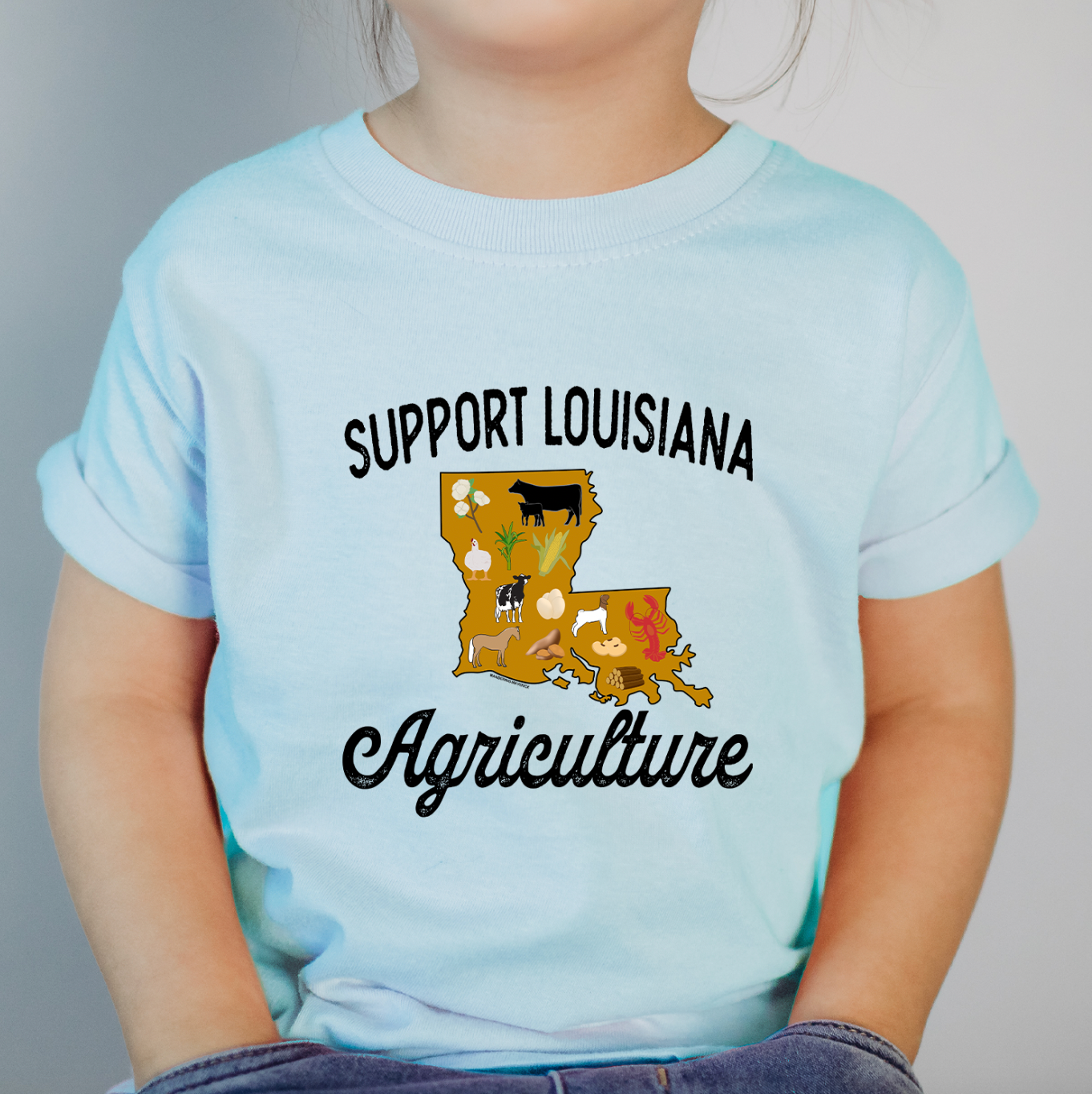 Support Louisiana Agriculture One Piece/T-Shirt (Newborn - Youth XL) - Multiple Colors!