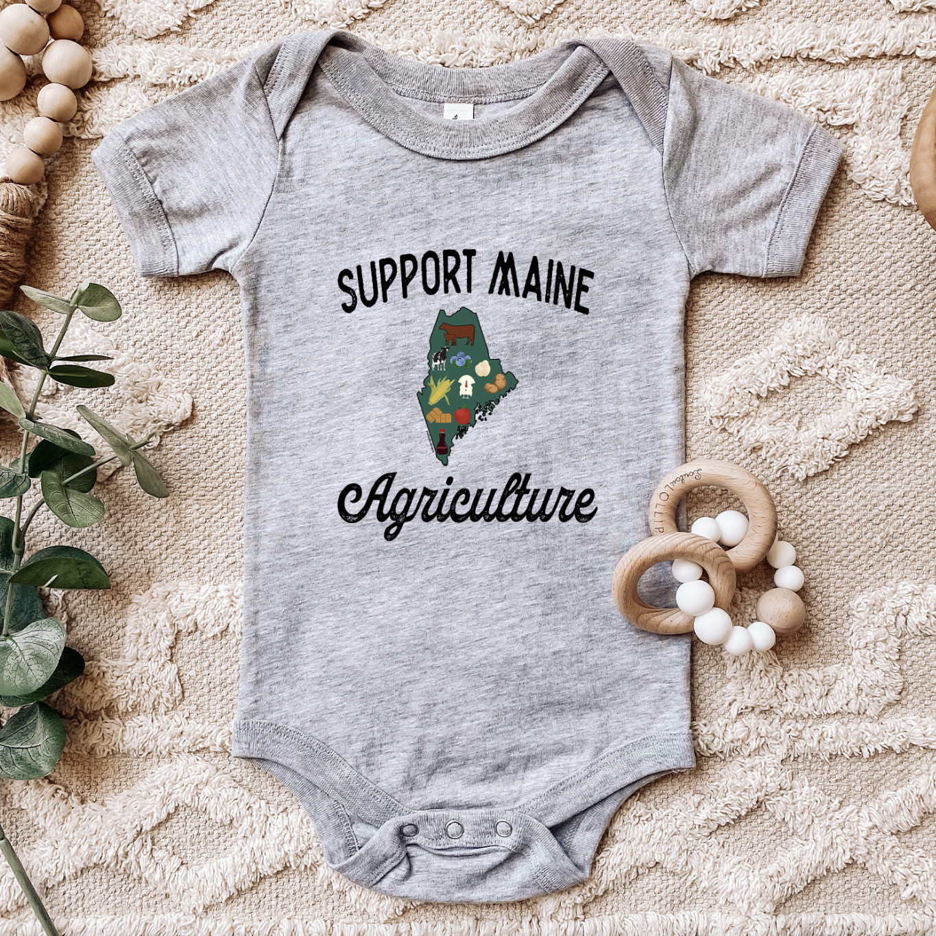 Support Maine Agriculture One Piece/T-Shirt (Newborn - Youth XL) - Multiple Colors!