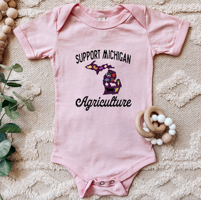 Support Michigan Agriculture One Piece/T-Shirt (Newborn - Youth XL) - Multiple Colors!