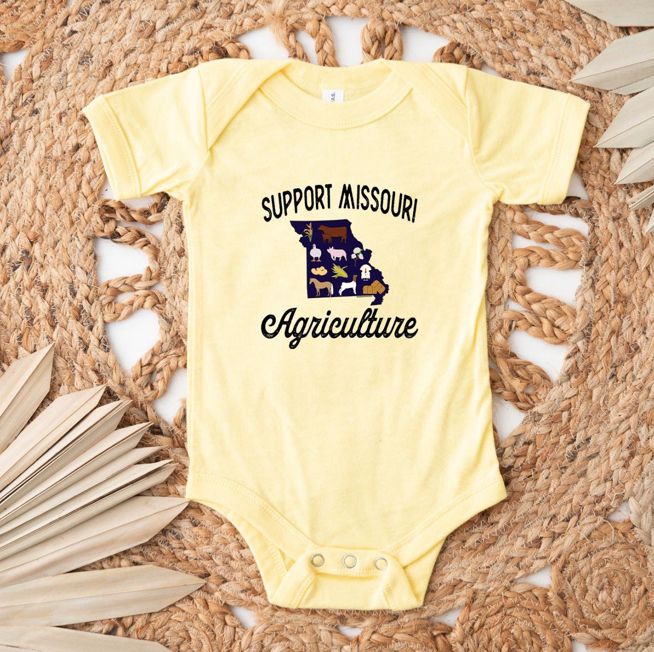 Support Missouri Agriculture One Piece/T-Shirt (Newborn - Youth XL) - Multiple Colors!