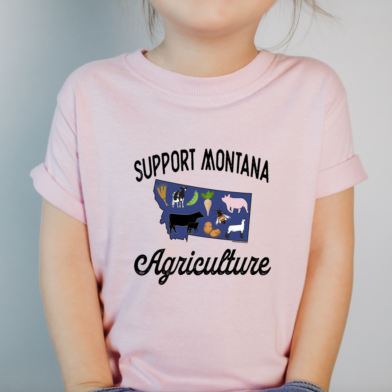 Support Montana Agriculture One Piece/T-Shirt (Newborn - Youth XL) - Multiple Colors!
