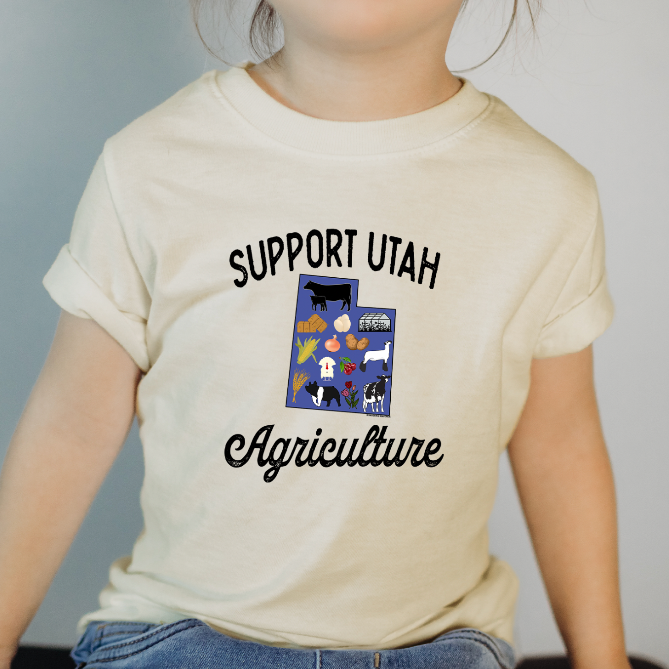Support Utah Agriculture One Piece/T-Shirt (Newborn - Youth XL) - Multiple Colors!