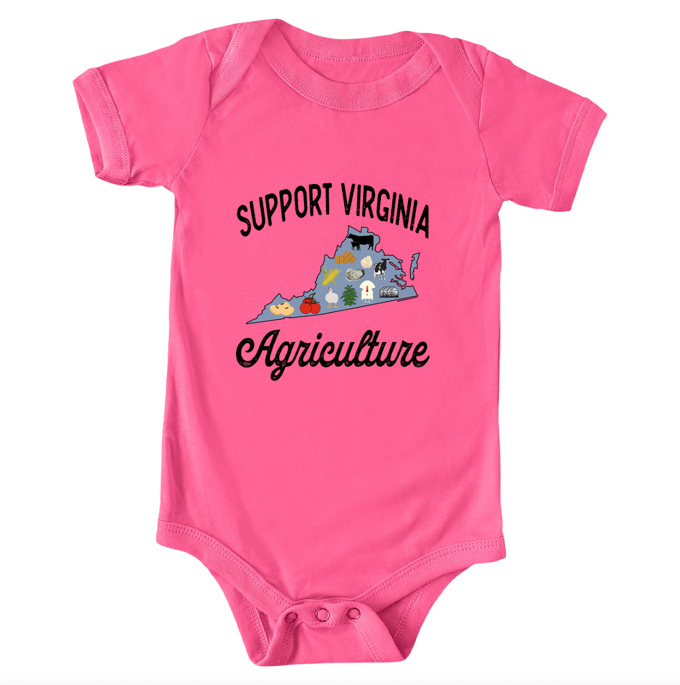 Support Virginia Agriculture One Piece/T-Shirt (Newborn - Youth XL) - Multiple Colors!