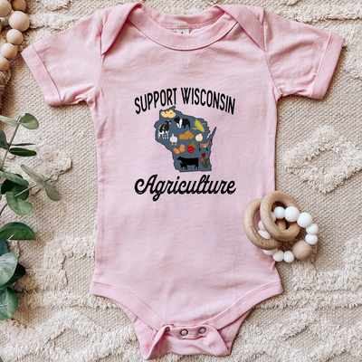 Support Wisconsin Agriculture One Piece/T-Shirt (Newborn - Youth XL) - Multiple Colors!