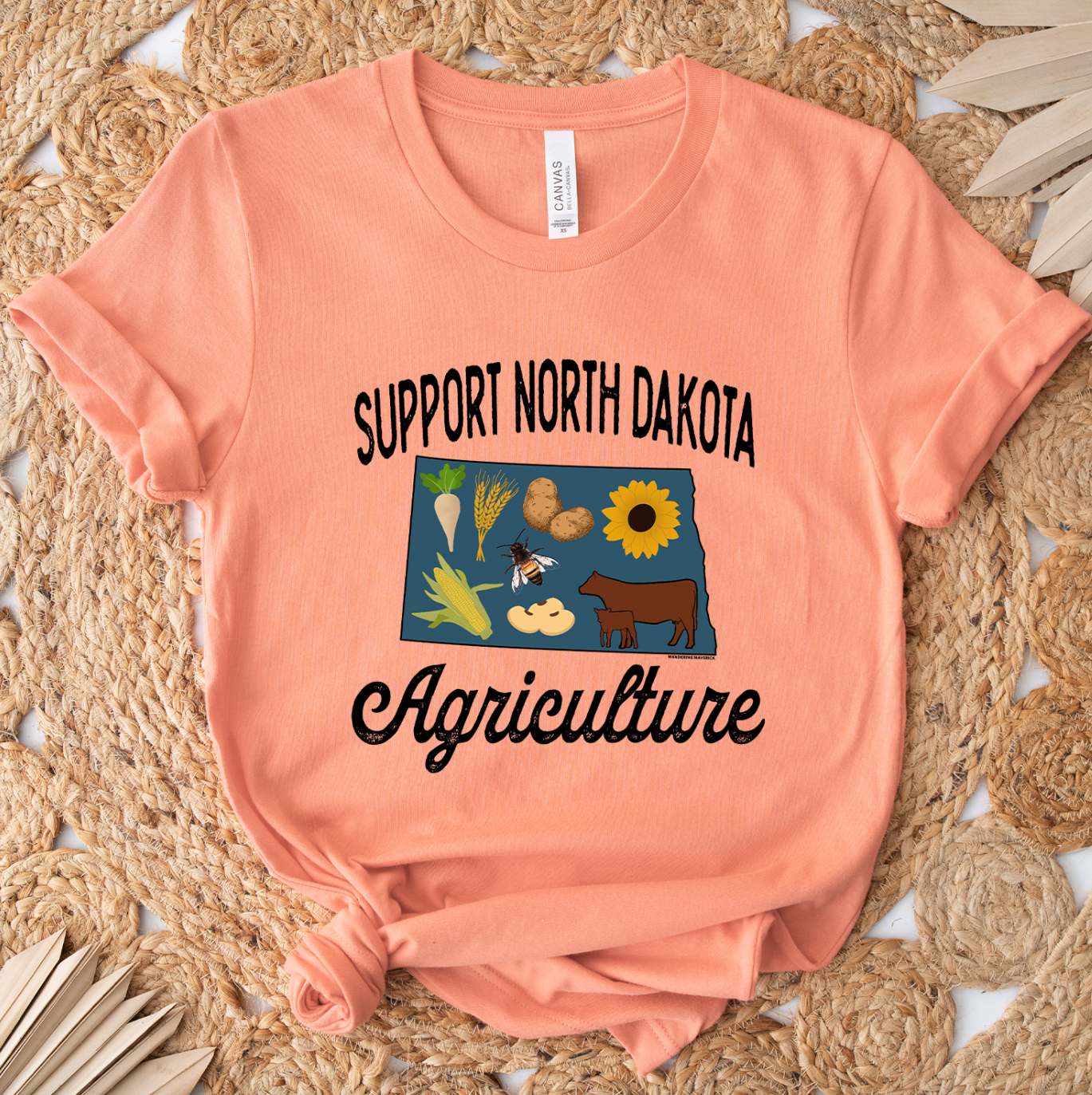 Support North Dakota Agriculture T-Shirt (XS-4XL) - Multiple Colors!