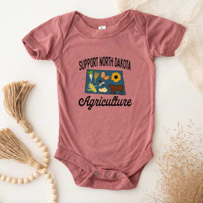Support North Dakota Agriculture One Piece/T-Shirt (Newborn - Youth XL) - Multiple Colors!