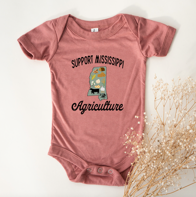 Support Mississippi Agriculture One Piece/T-Shirt (Newborn - Youth XL) - Multiple Colors!