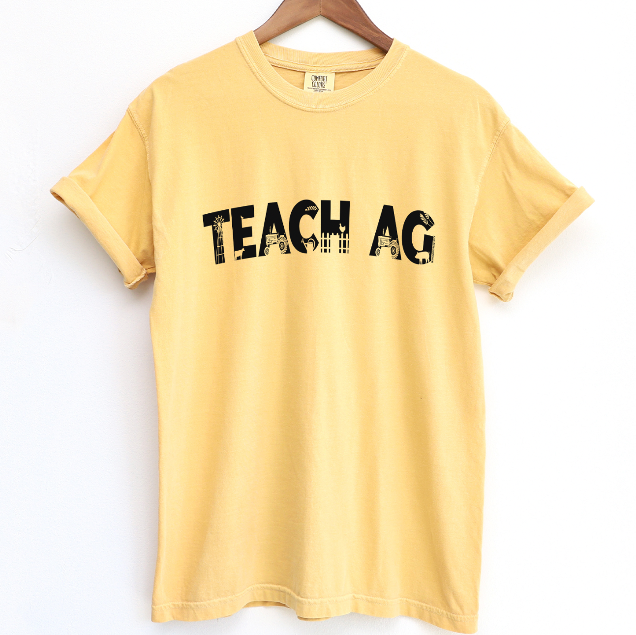 Teach Ag Cutout ComfortWash/ComfortColor T-Shirt (S-4XL) - Multiple Colors!