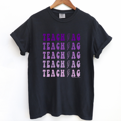 Teach Ag Bolt Purple ComfortWash/ComfortColor T-Shirt (S-4XL) - Multiple Colors!