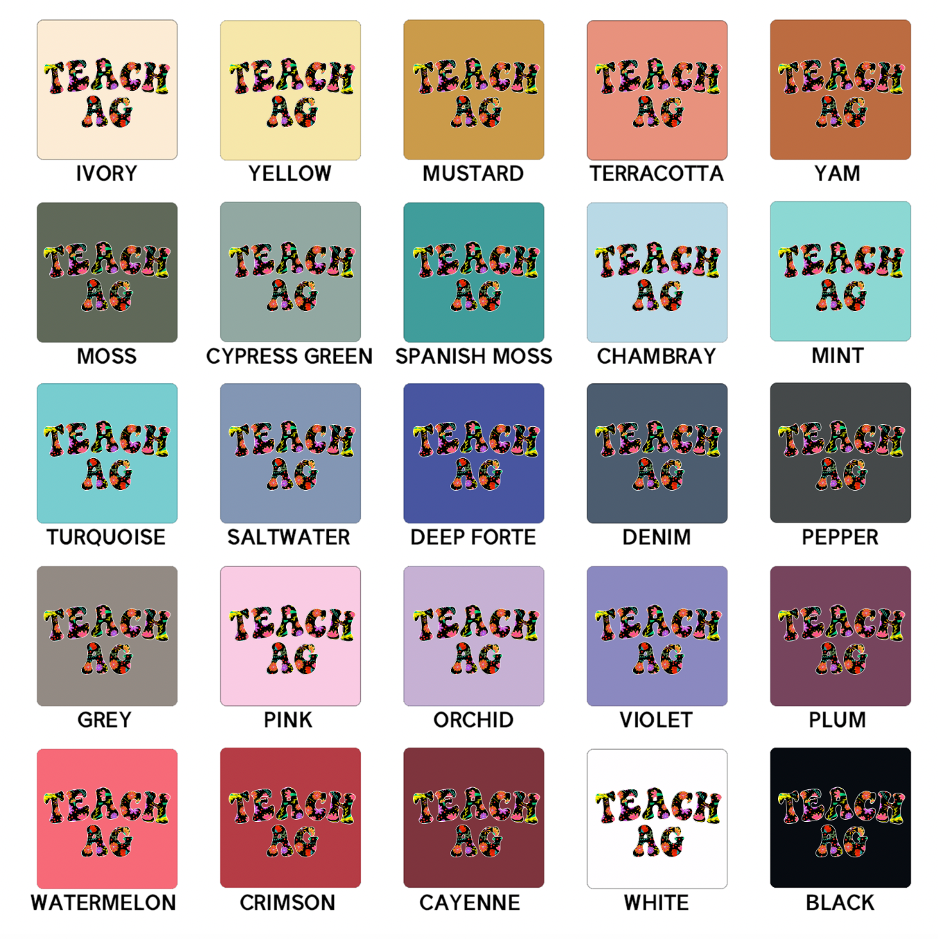 Fiesta Teach Ag ComfortWash/ComfortColor T-Shirt (S-4XL) - Multiple Colors!