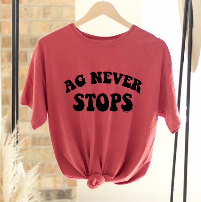 Ag Never Stops ComfortWash/ComfortColor T-Shirt (S-4XL) - Multiple Colors!