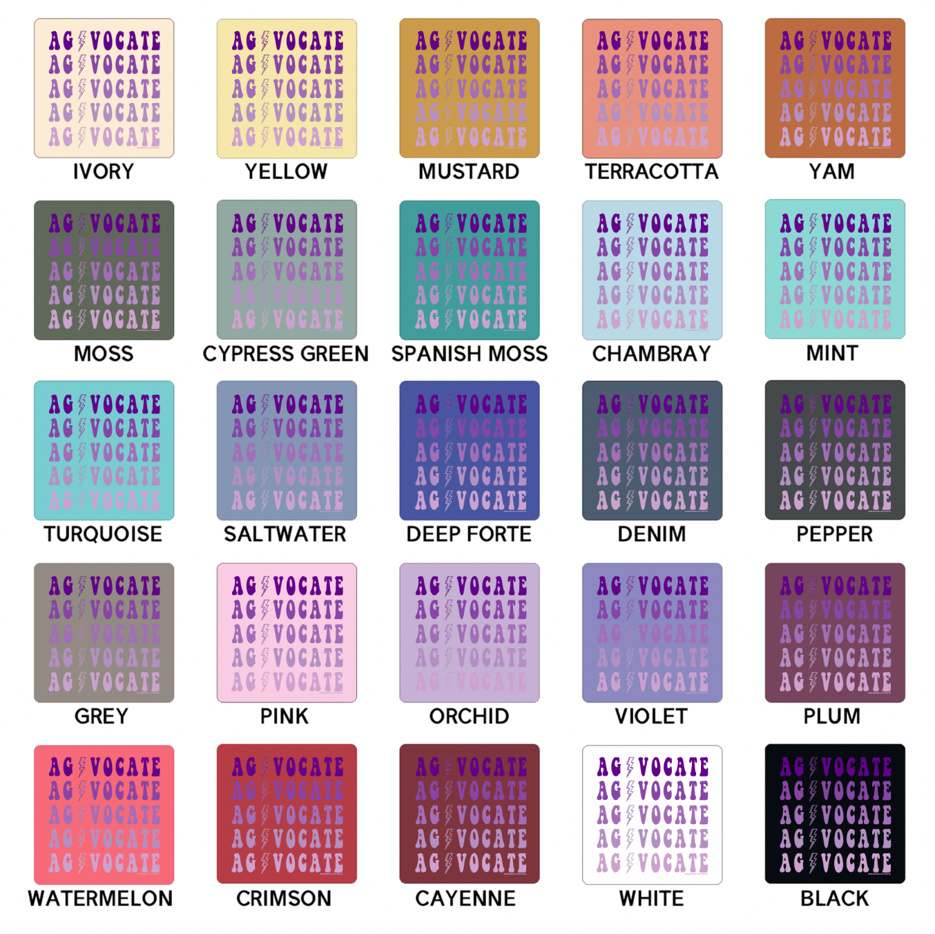 Agvocate Bolt Purple ComfortWash/ComfortColor T-Shirt (S-4XL) - Multiple Colors!