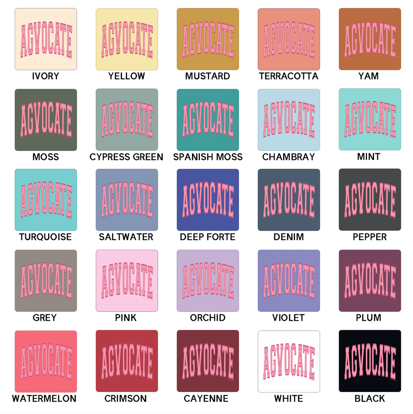 Big Agvocate Varsity Pink ComfortWash/ComfortColor T-Shirt (S-4XL) - Multiple Colors!