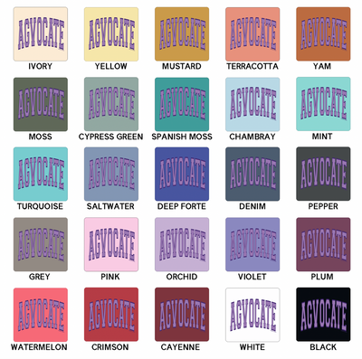 Big Agvocate Varsity Purple ComfortWash/ComfortColor T-Shirt (S-4XL) - Multiple Colors!