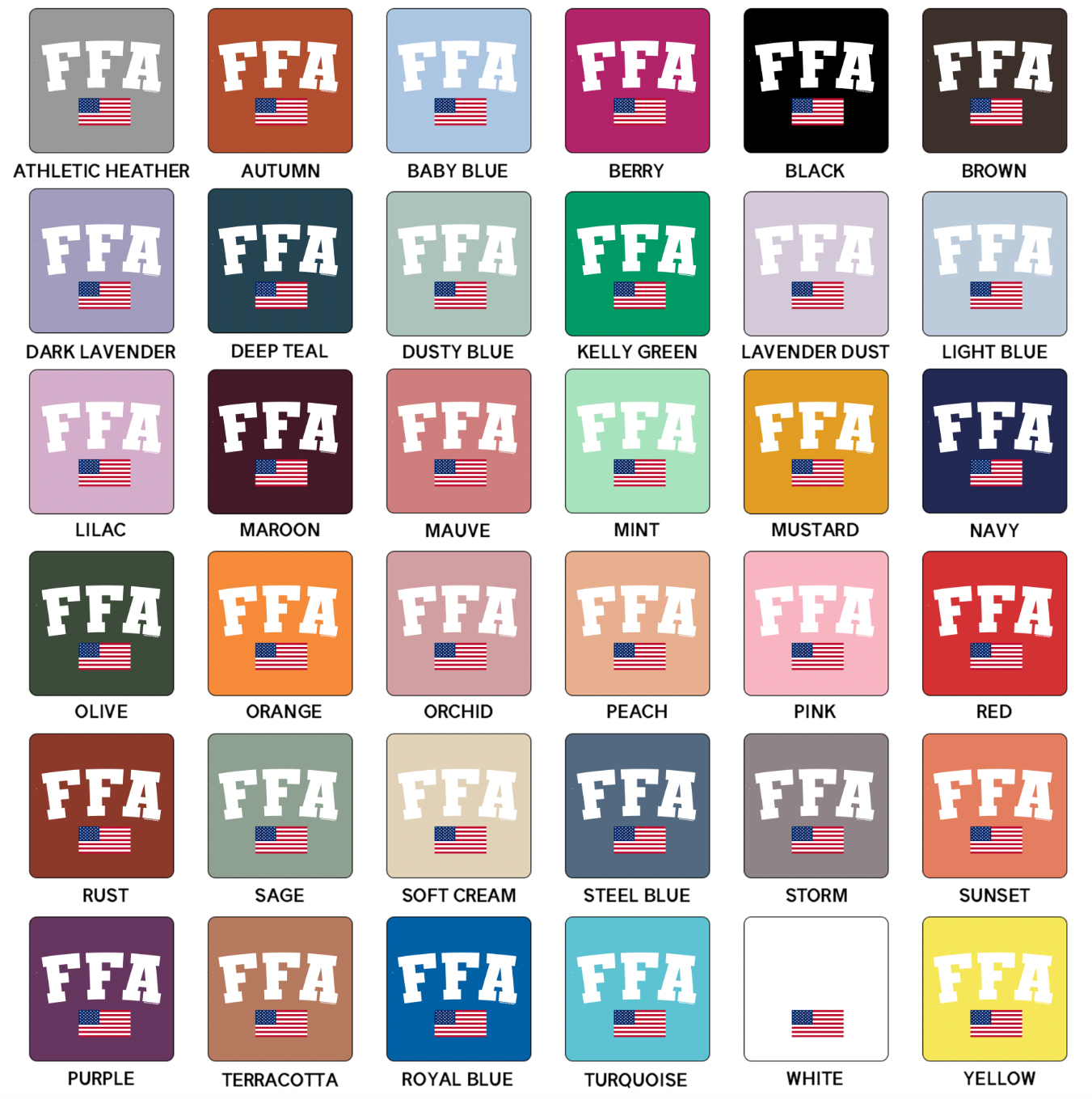 FFA Flag T-Shirt (XS-4XL) - Multiple Colors!