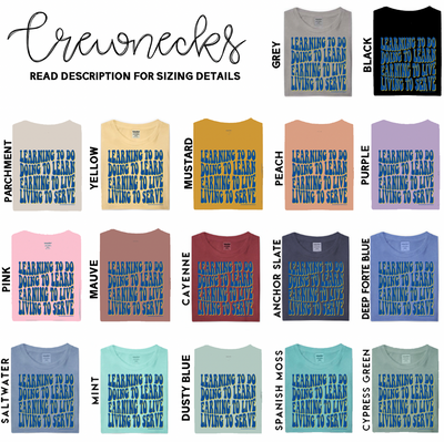 Groovy FFA Motto Color Crewneck (S-4XL) - Multiple Colors!