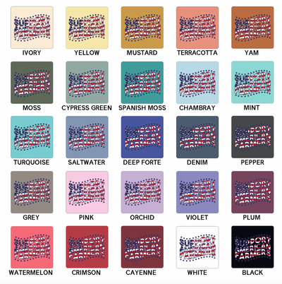 Patriotic Support American Farmers ComfortWash/ComfortColor T-Shirt (S-4XL) - Multiple Colors!