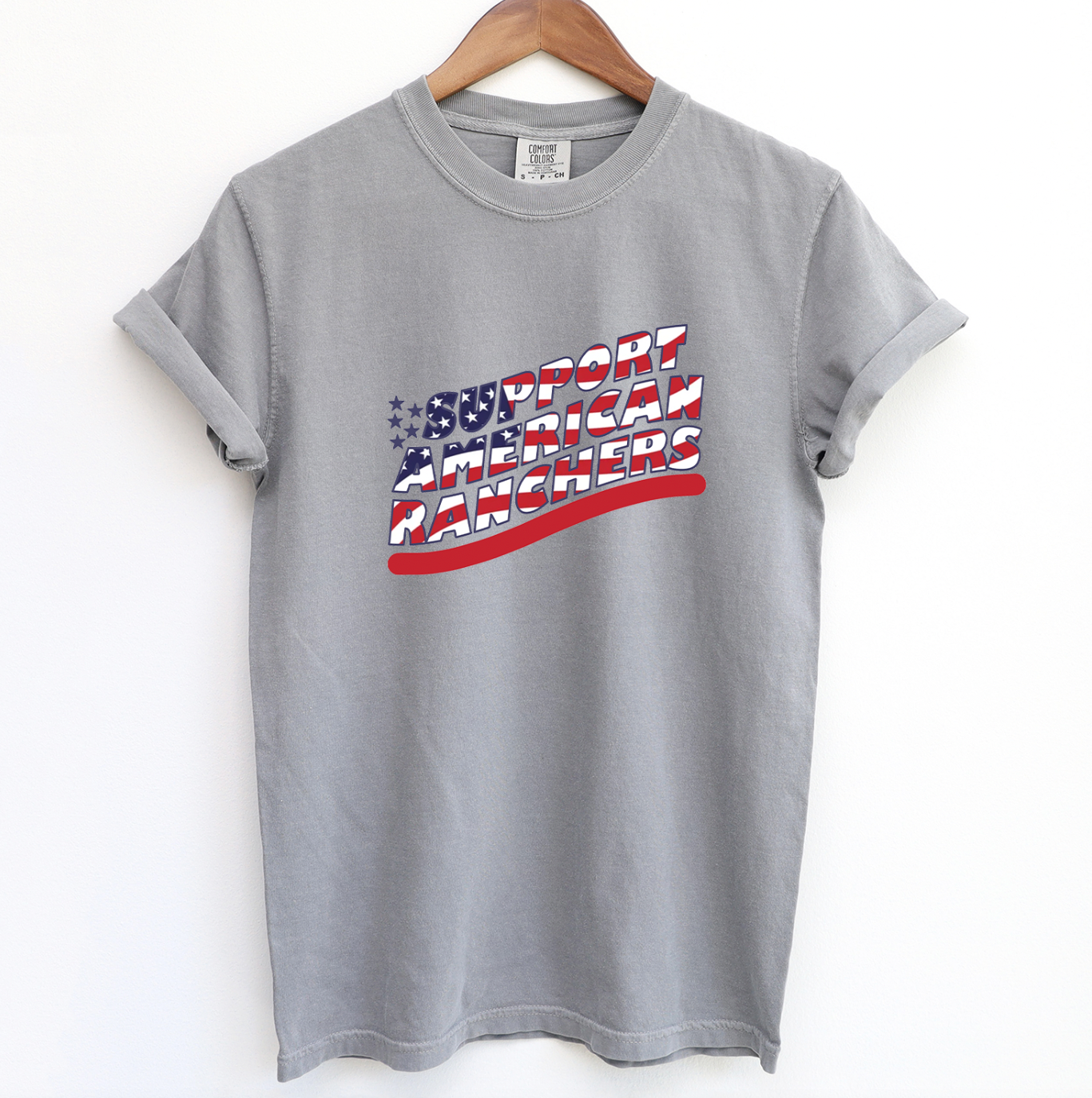 Patriotic Support American Ranchers ComfortWash/ComfortColor T-Shirt (S-4XL) - Multiple Colors!