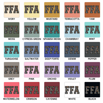 Colorful Cheetah FFA ComfortWash/ComfortColor T-Shirt (S-4XL) - Multiple Colors!