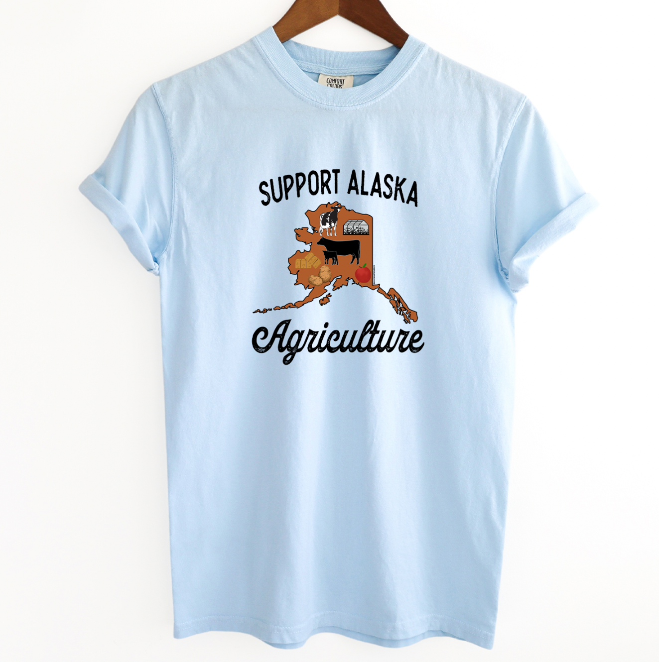 Support Alaska Agriculture ComfortWash/ComfortColor T-Shirt (S-4XL) - Multiple Colors!