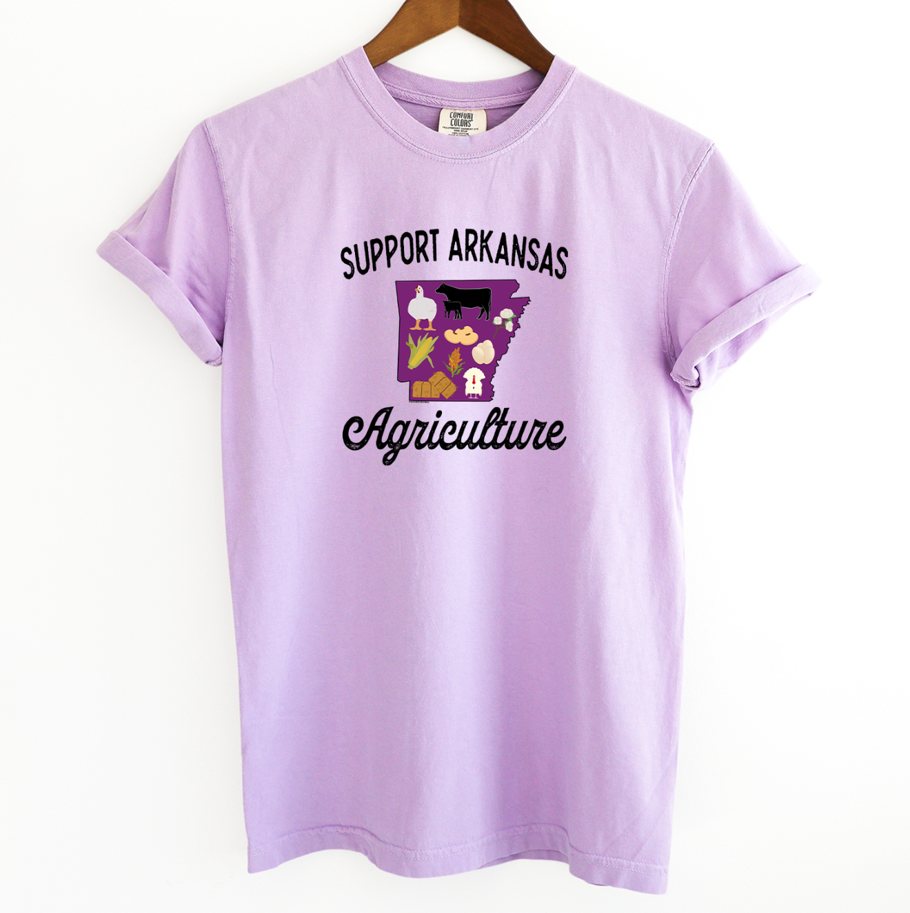 Support Arkansas Agriculture ComfortWash/ComfortColor T-Shirt (S-4XL) - Multiple Colors!