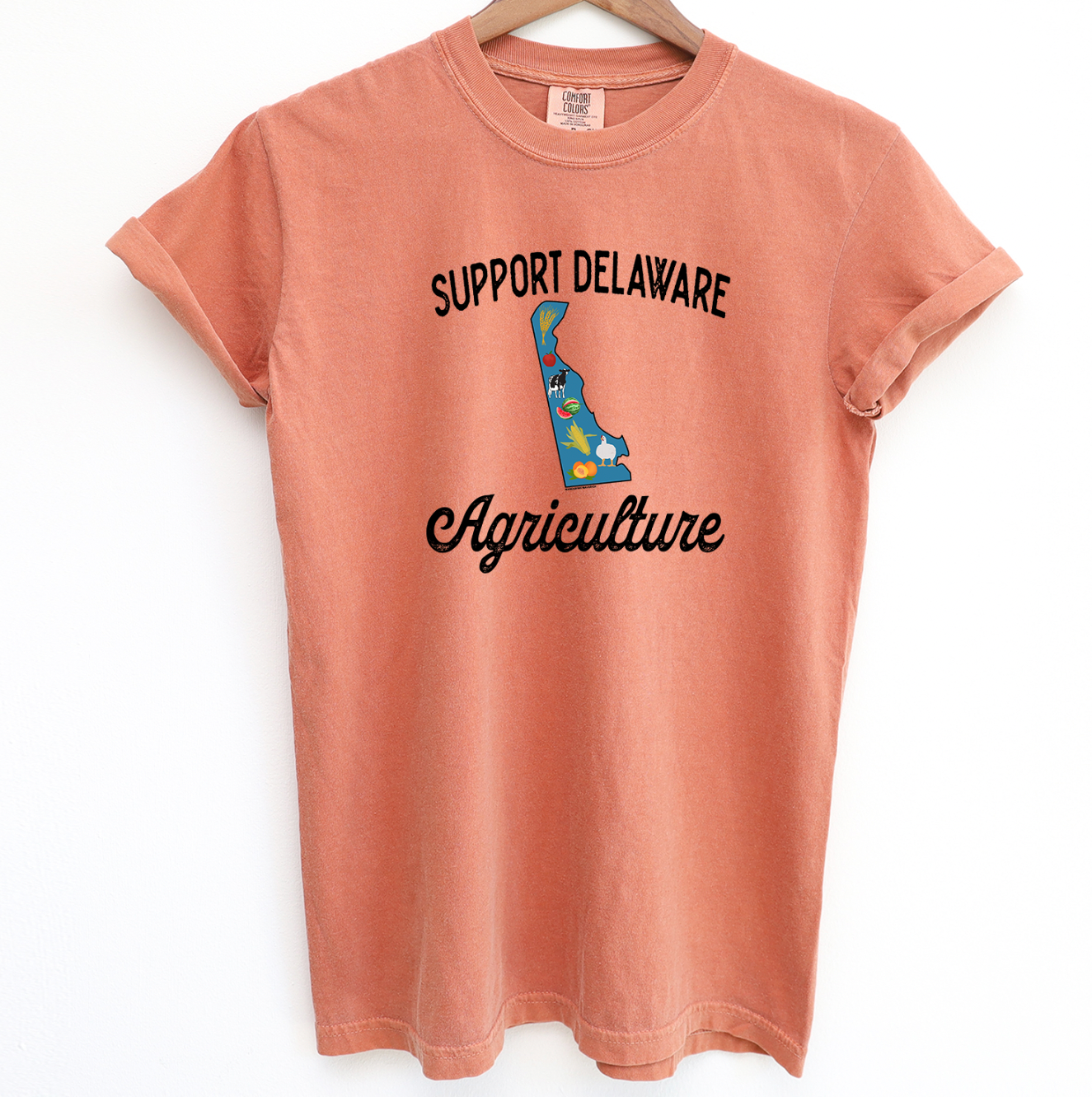 Support Delaware Agriculture ComfortWash/ComfortColor T-Shirt (S-4XL) - Multiple Colors!