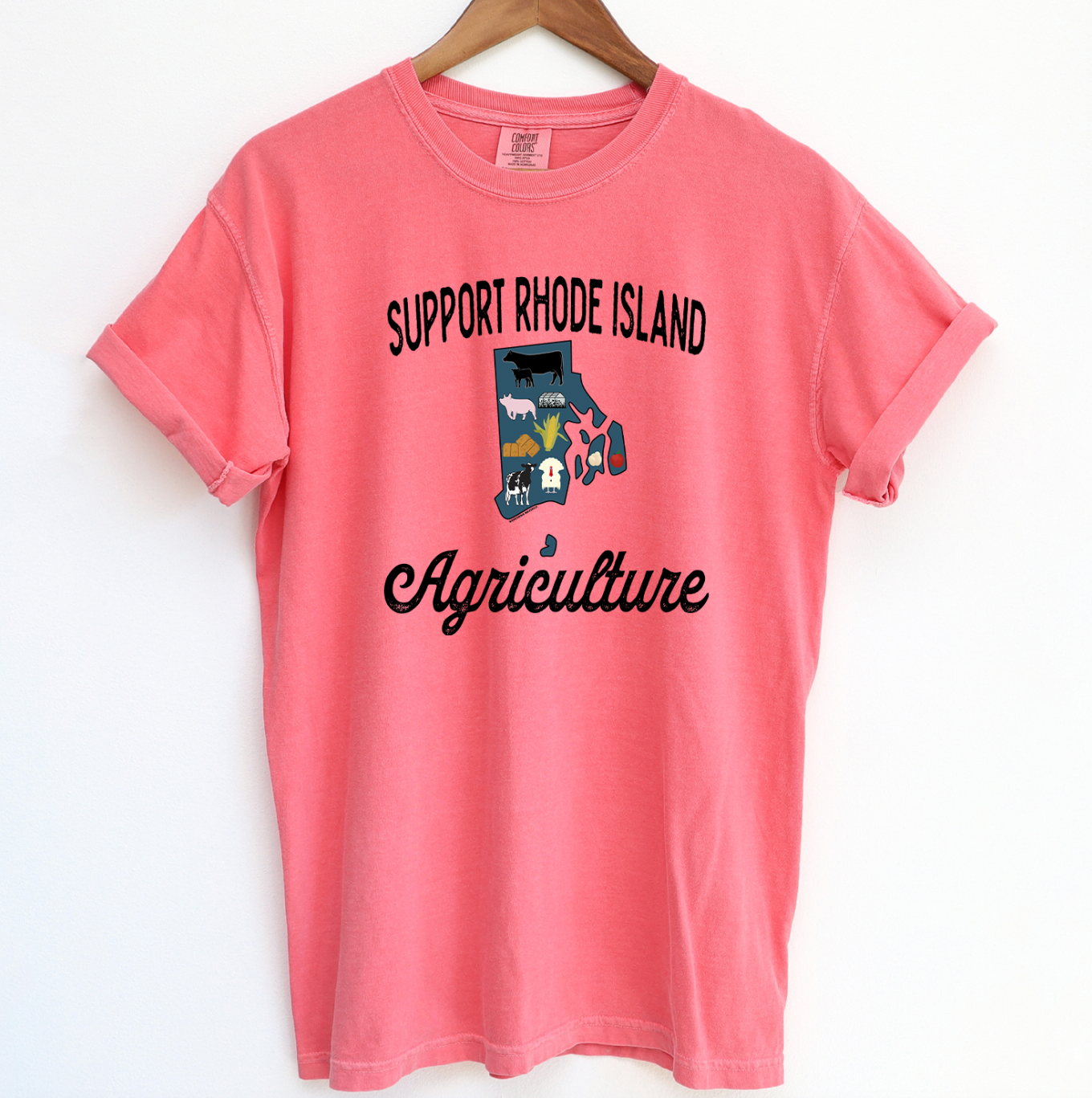 Support Rhode Island Agriculture ComfortWash/ComfortColor T-Shirt (S-4XL) - Multiple Colors!