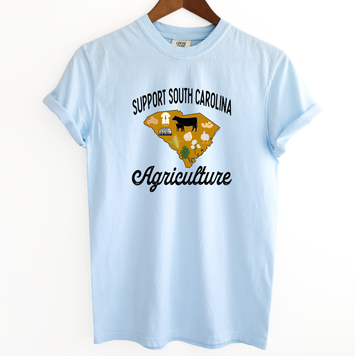Support South Carolina Agriculture ComfortWash/ComfortColor T-Shirt (S-4XL) - Multiple Colors!