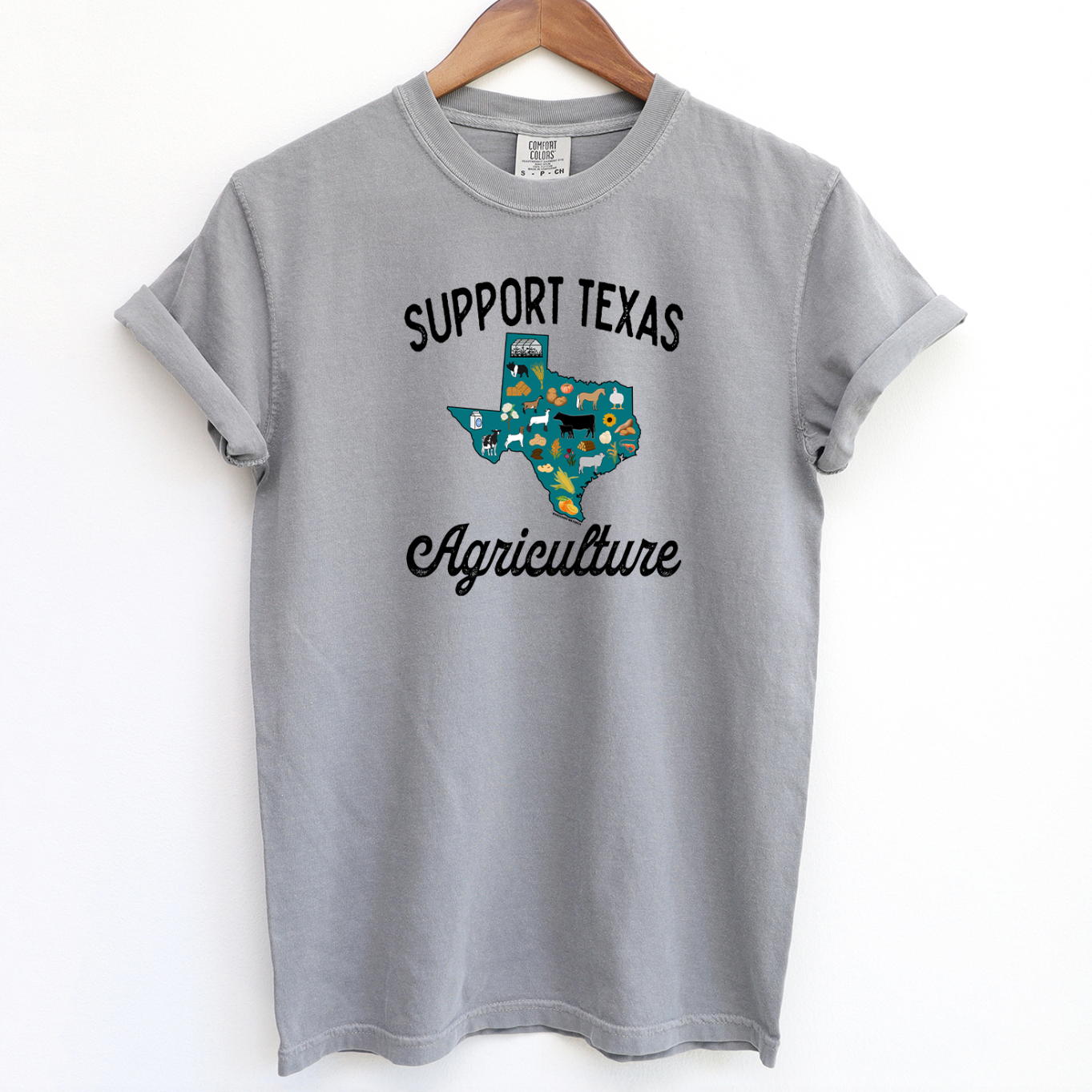 Support Texas Agriculture ComfortWash/ComfortColor T-Shirt (S-4XL) - Multiple Colors!