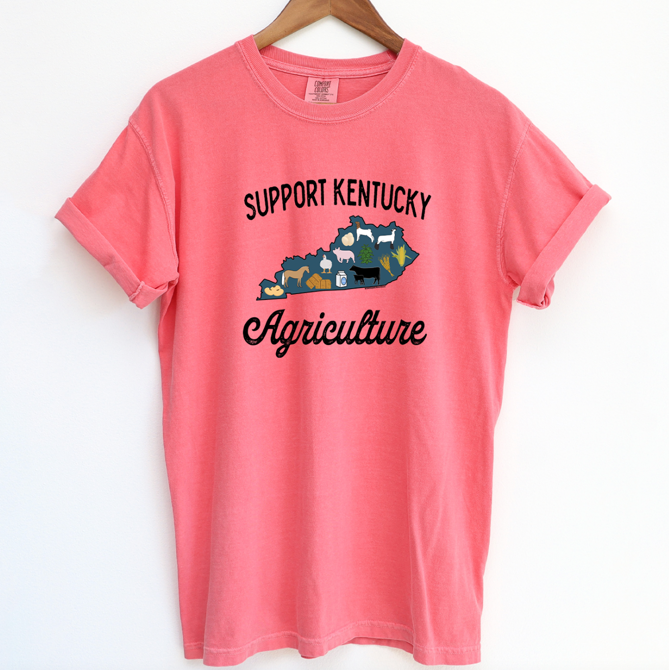 Support Kentucky Agriculture ComfortWash/ComfortColor T-Shirt (S-4XL) - Multiple Colors!