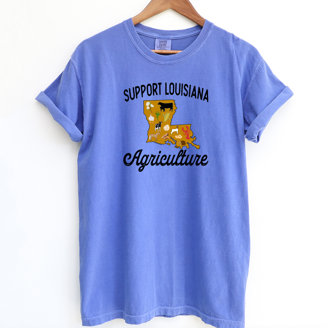Support Louisiana Agriculture ComfortWash/ComfortColor T-Shirt (S-4XL) - Multiple Colors!