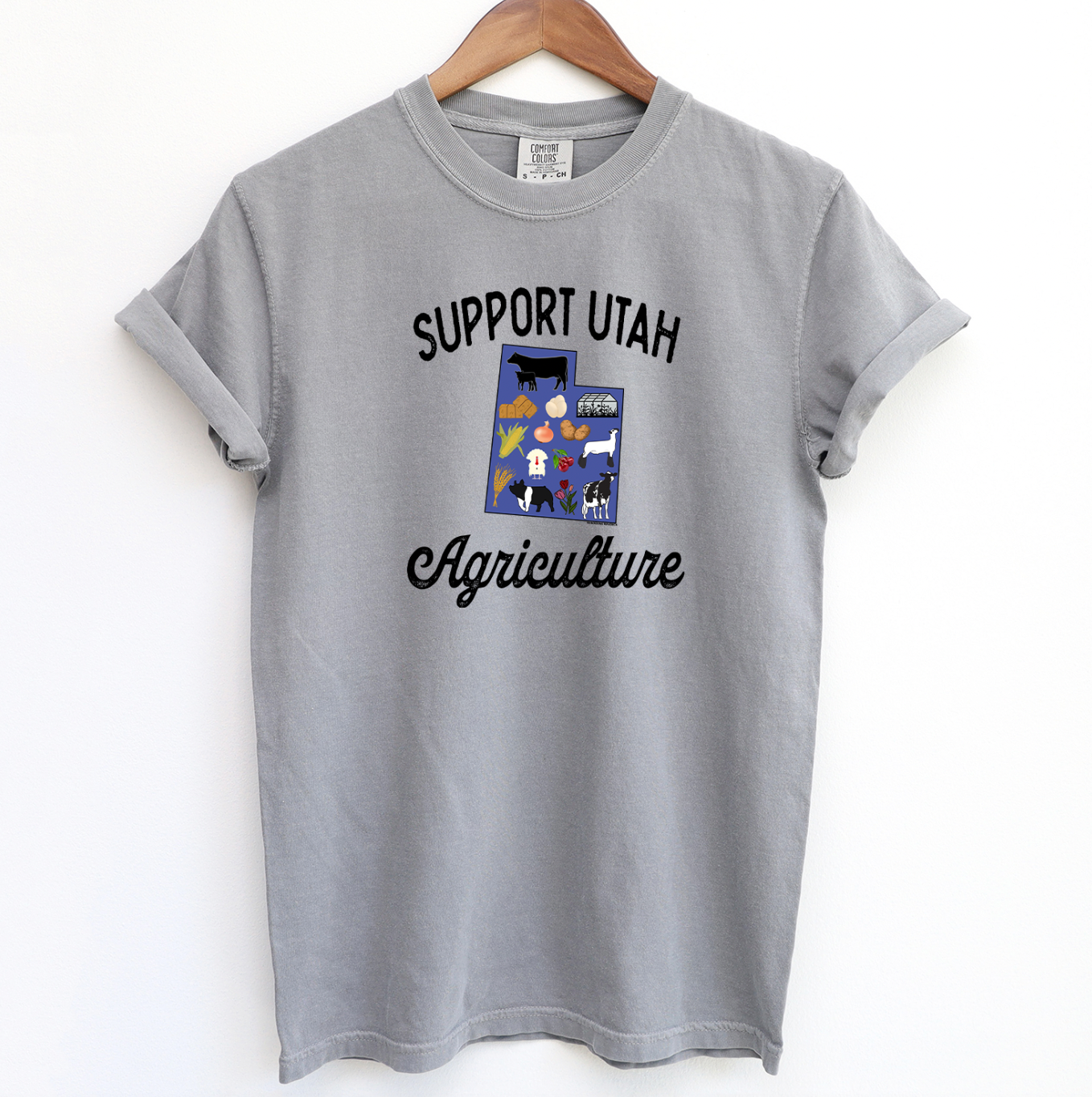 Support Utah Agriculture ComfortWash/ComfortColor T-Shirt (S-4XL) - Multiple Colors!