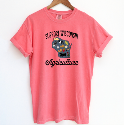 Support Wisconsin Agriculture ComfortWash/ComfortColor T-Shirt (S-4XL) - Multiple Colors!