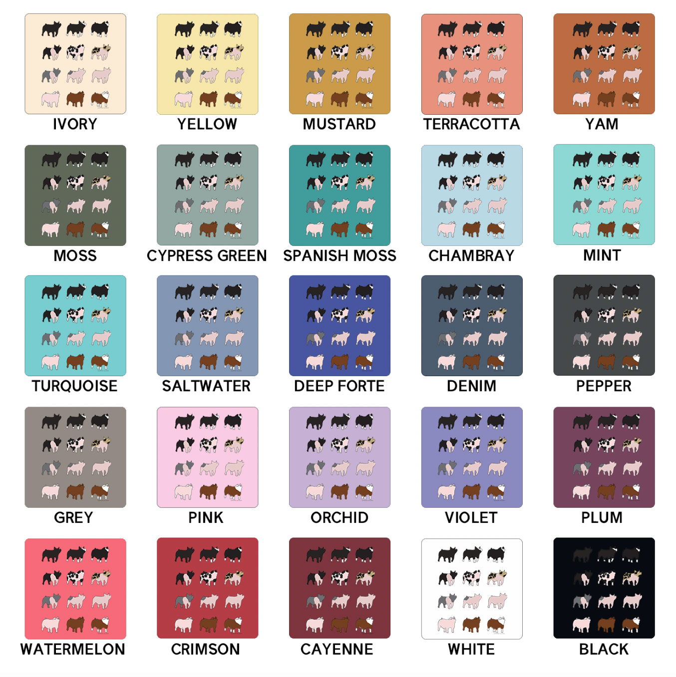 Pig Breeds ComfortWash/ComfortColor T-Shirt (S-4XL) - Multiple Colors!