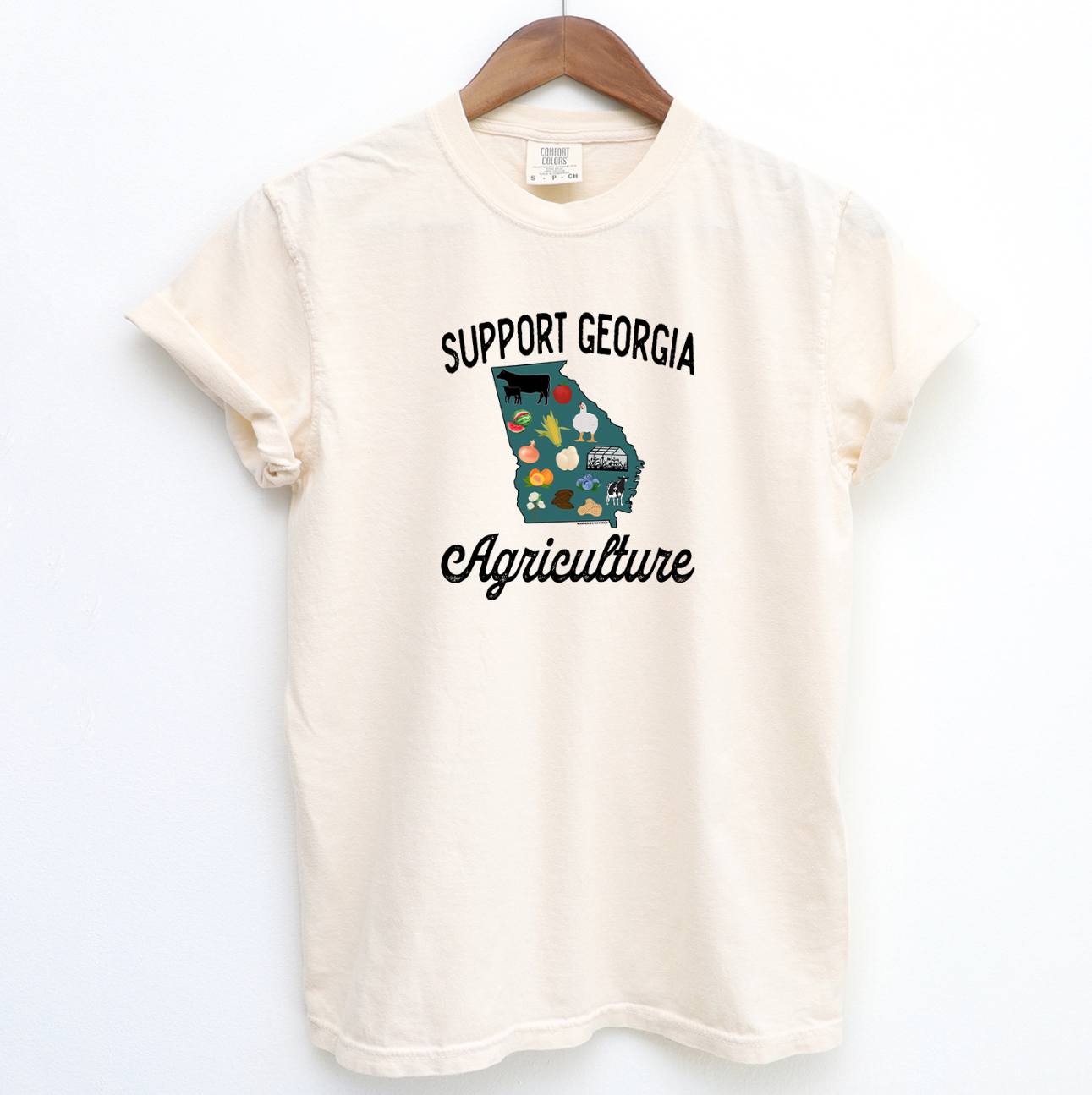 Support Georgia Agriculture ComfortWash/ComfortColor T-Shirt (S-4XL) - Multiple Colors!