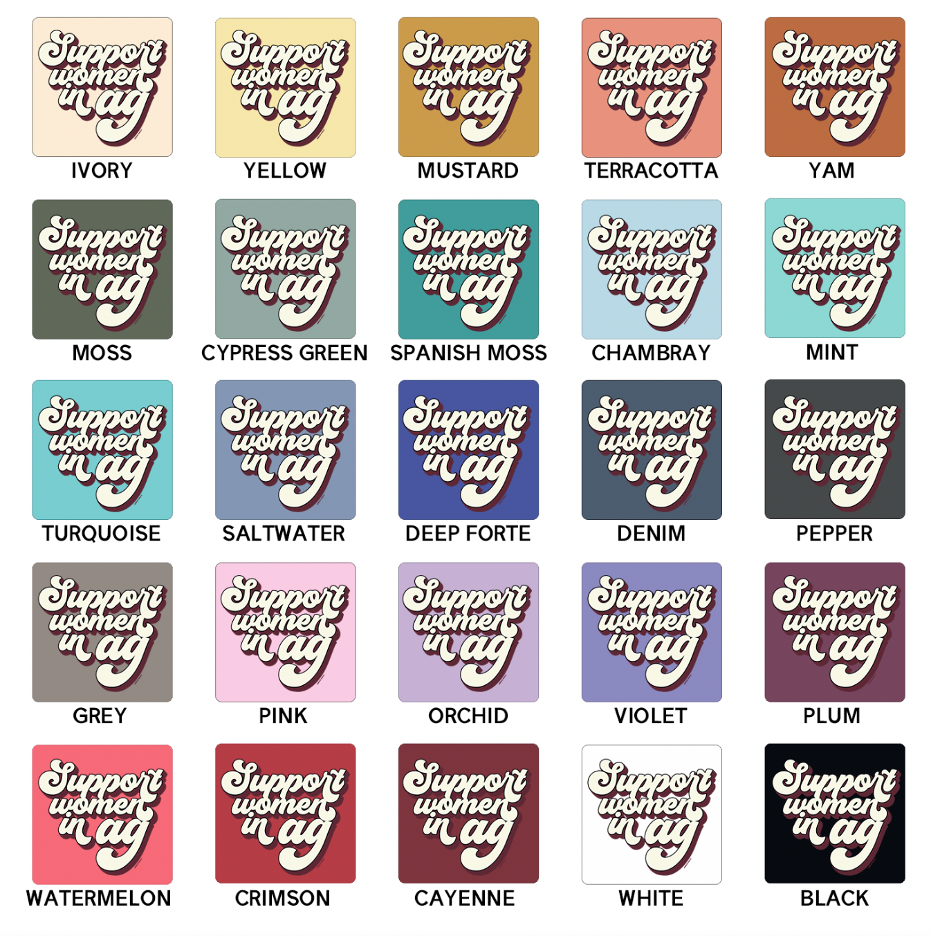 Retro Support Women In Ag Maroon ComfortWash/ComfortColor T-Shirt (S-4XL) - Multiple Colors!