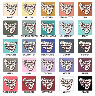 Retro Support Women In Ag Maroon ComfortWash/ComfortColor T-Shirt (S-4XL) - Multiple Colors!