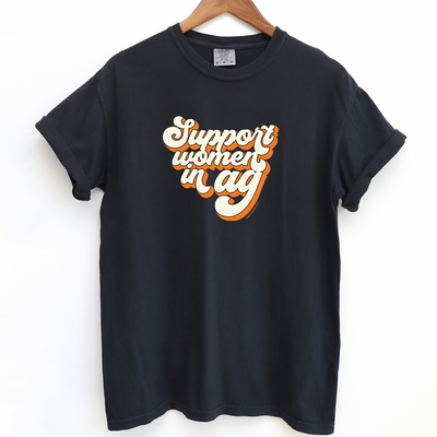 Retro Support Women In Ag Orange ComfortWash/ComfortColor T-Shirt (S-4XL) - Multiple Colors!