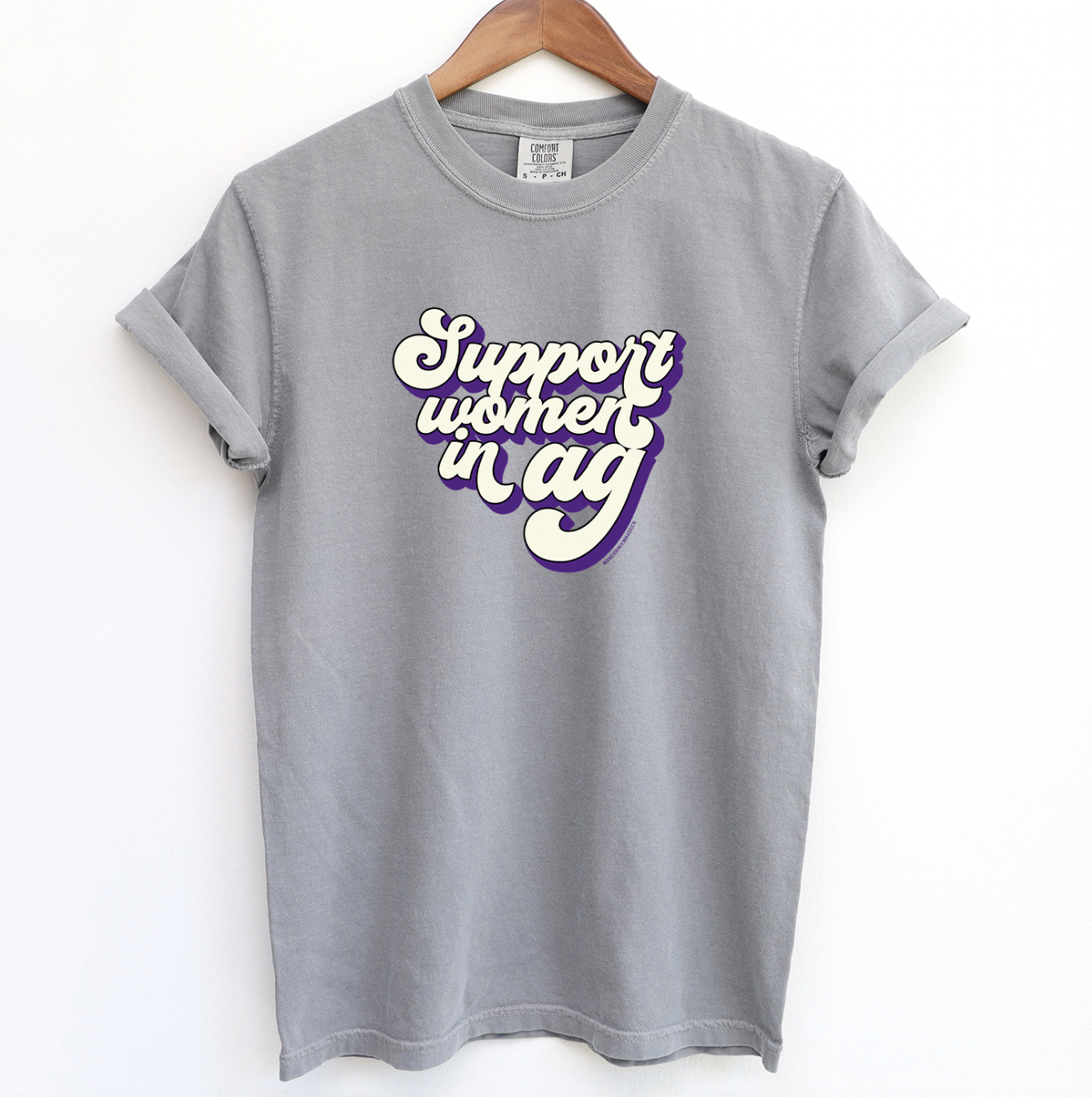 Retro Support Women In Ag Purple ComfortWash/ComfortColor T-Shirt (S-4XL) - Multiple Colors!
