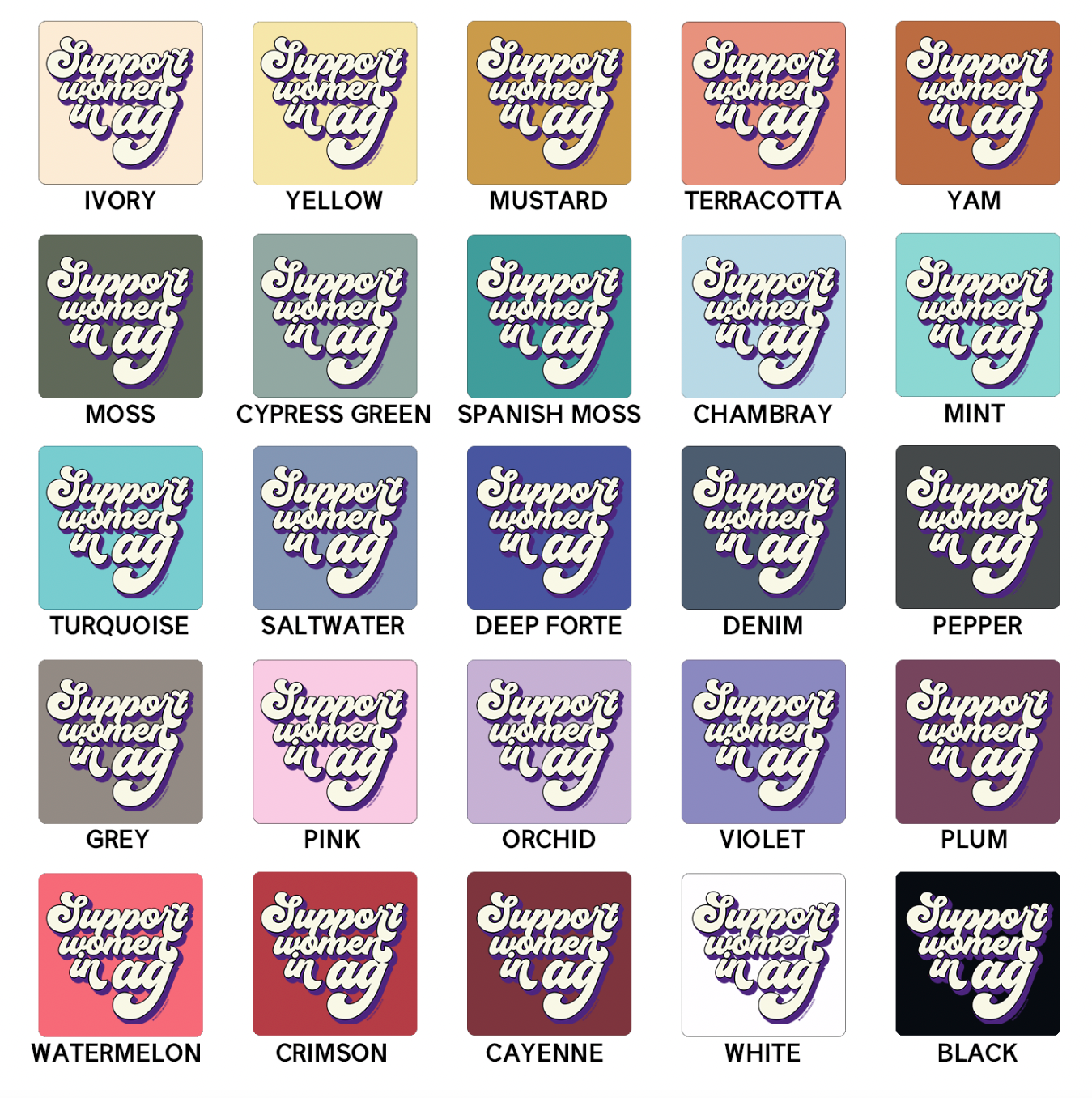Retro Support Women In Ag Purple ComfortWash/ComfortColor T-Shirt (S-4XL) - Multiple Colors!