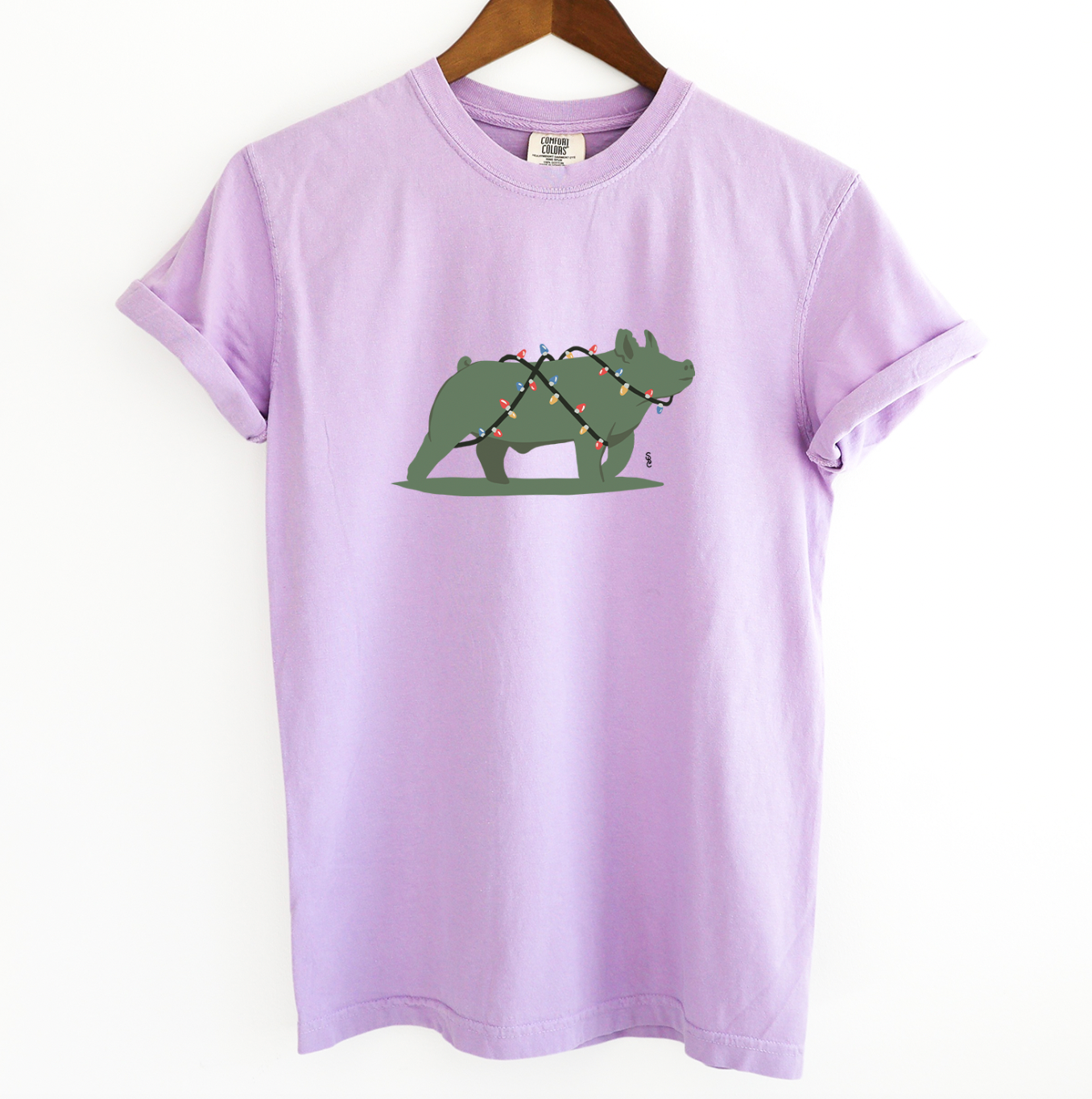 Pig Christmas Lights ComfortWash/ComfortColor T-Shirt (S-4XL) - Multiple Colors!