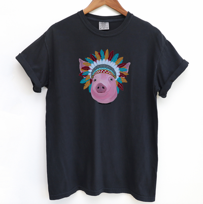 Pig Headdress ComfortWash/ComfortColor T-Shirt (S-4XL) - Multiple Colors!