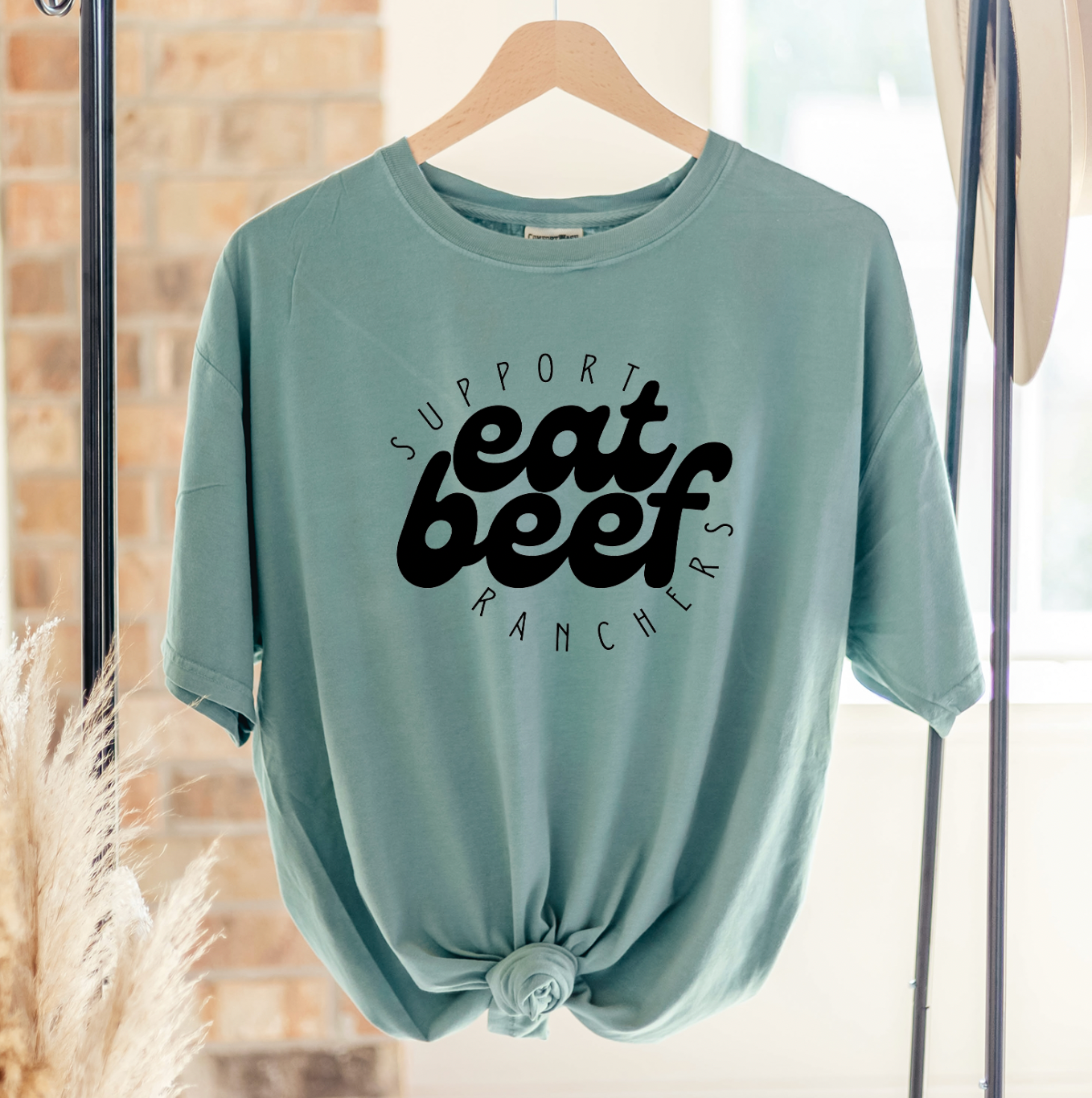Eat Beef Support Ranchers ComfortWash/ComfortColor T-Shirt (S-4XL) - Multiple Colors!